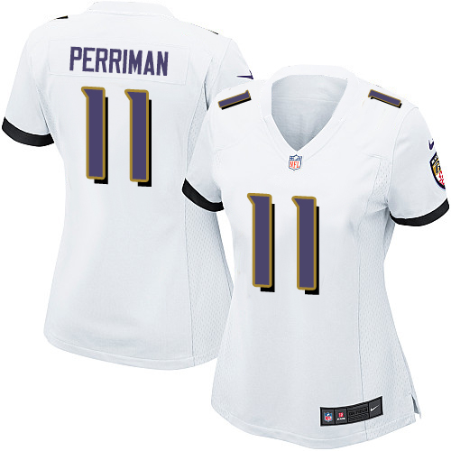 Nike Ravens #11 Breshad Perriman White Women's Stitched NFL New Elite Jersey - Click Image to Close